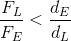 \frac{F_{L}}{F_{E}}< \frac{d_{E}}{d_{L}}