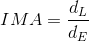 IMA=\frac{d_{L}}{d_{E}}