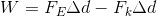 W=F_{E} \Delta d-F_{k} \Delta d