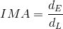 IMA=\frac{d_{E}}{d_{L}}