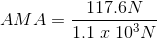 AMA=\frac{117.6N}{1.1\; x\; 10^3N}