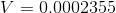 V=0.0002355
