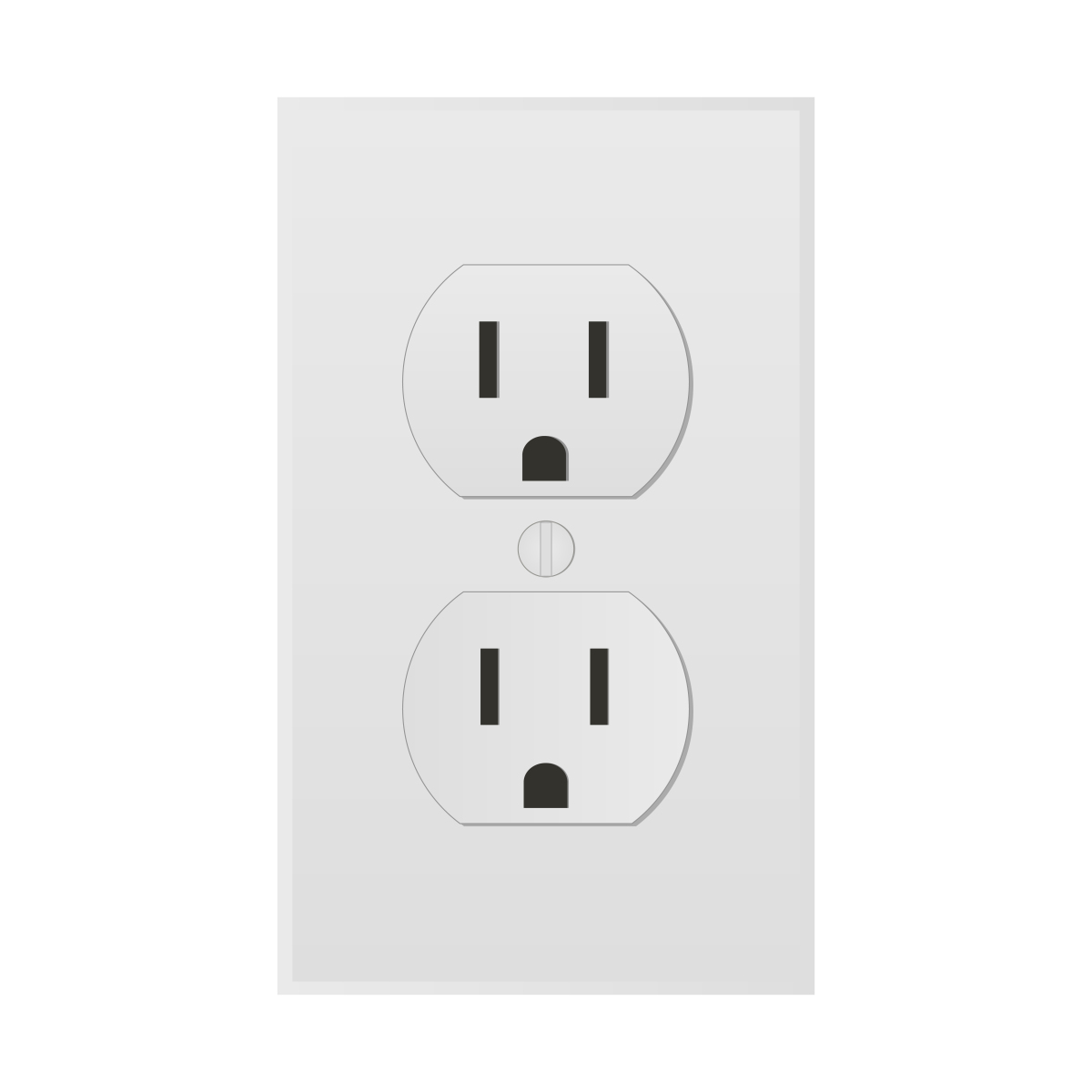  This image depicts a wall outlet with a ground connection.