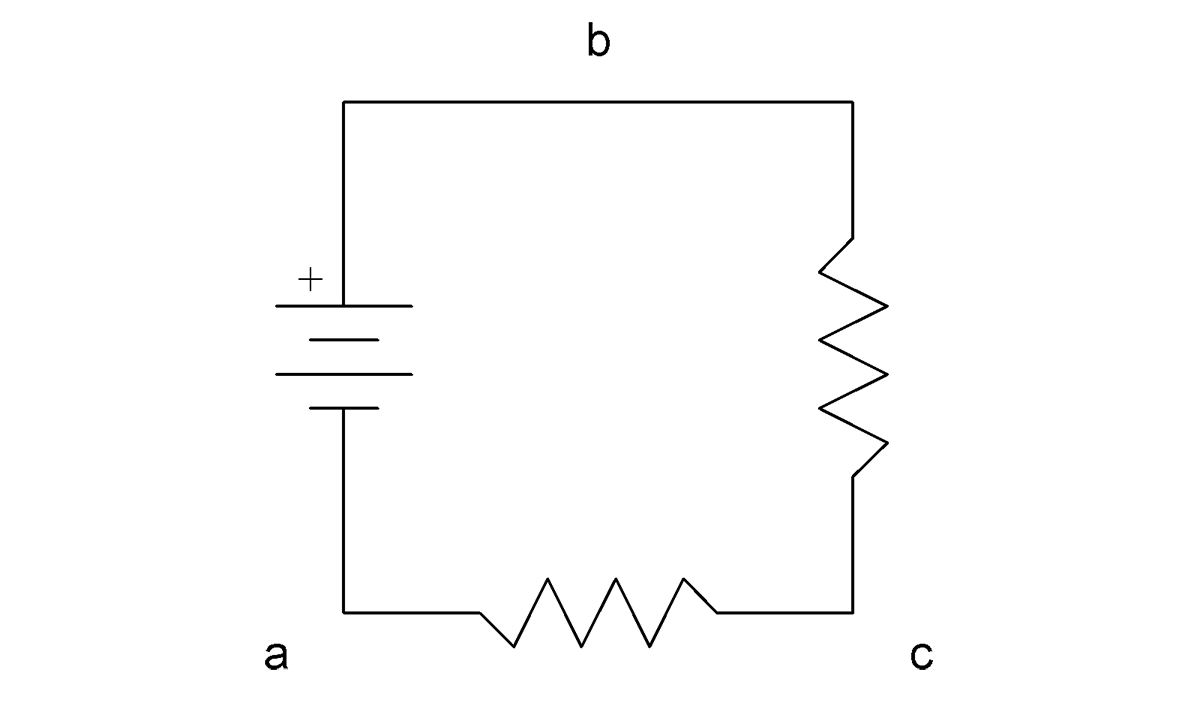 This image depicts a loop with three components in a circuit. 
