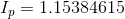 I_{p}=1.15384615