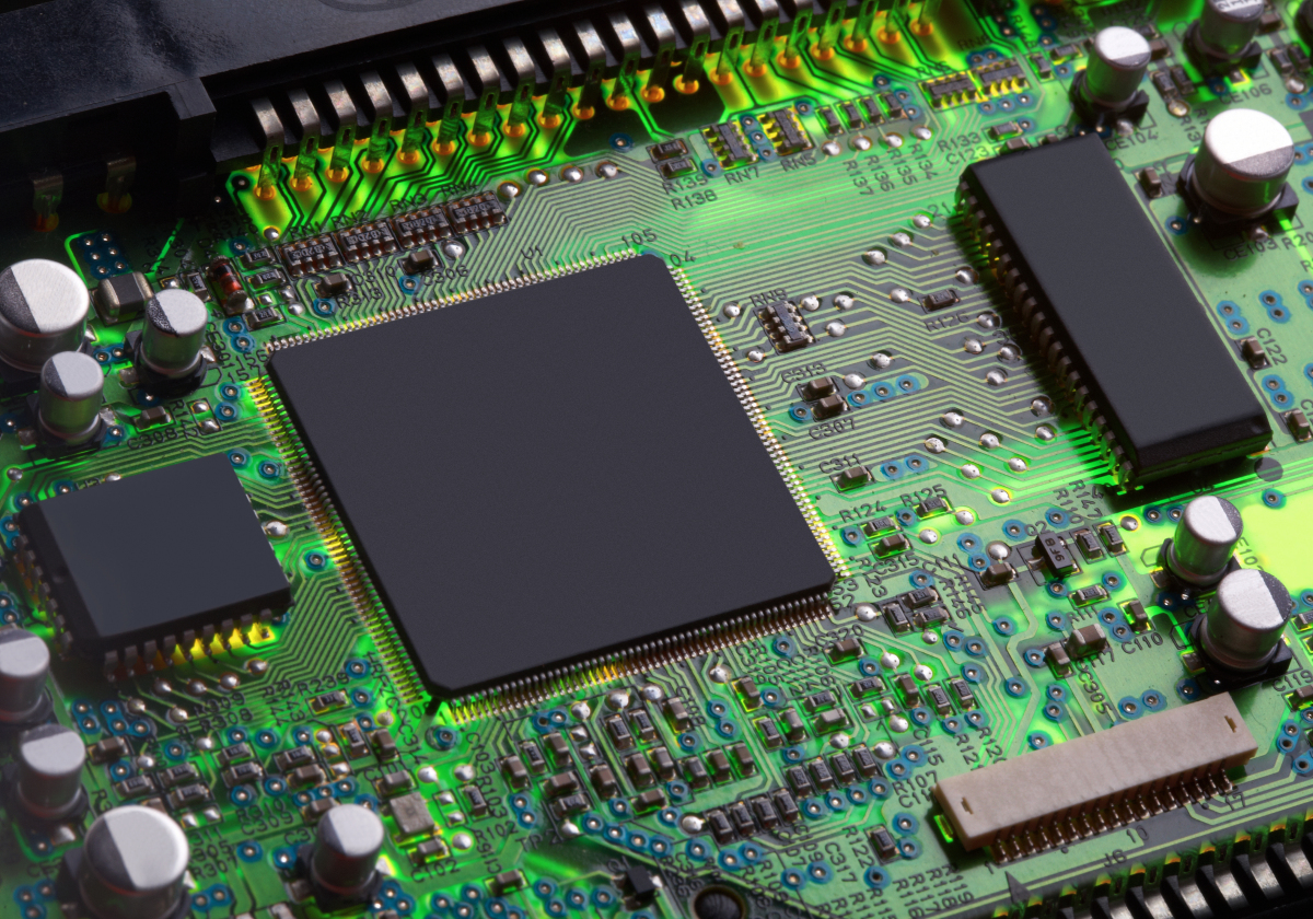 This image depicts a printed circuit board. 